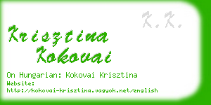 krisztina kokovai business card